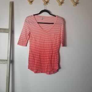 SPLENDID WOMEN'S OMBRE V-NECK BLOUSE SIZE XS